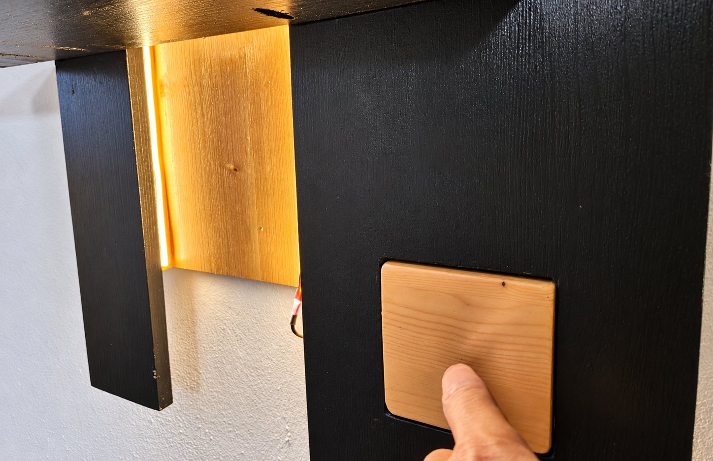 The tile with the light on